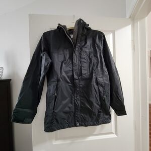 Columbia Men’s Black Hooded Rain Jacket Small
